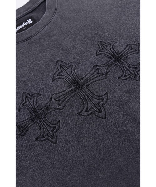 SUPPLIER(サプライヤー)の「Tシャツ|Vintage Wash Embroidery Cross Tee|SUPPLIER(Tシャツ/カットソー・メンズ・パープル/ブラック・SMALL/XX-LARGE/X-LARGE/LARGE/MEDIUM)」の5枚目の写真