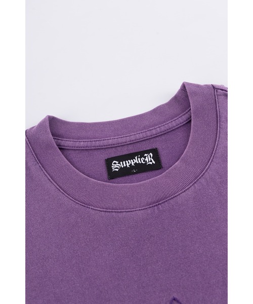 SUPPLIER(サプライヤー)の「Tシャツ|Vintage Wash Embroidery Cross Tee|SUPPLIER(Tシャツ/カットソー・メンズ・パープル/ブラック・SMALL/XX-LARGE/X-LARGE/LARGE/MEDIUM)」の10枚目の写真