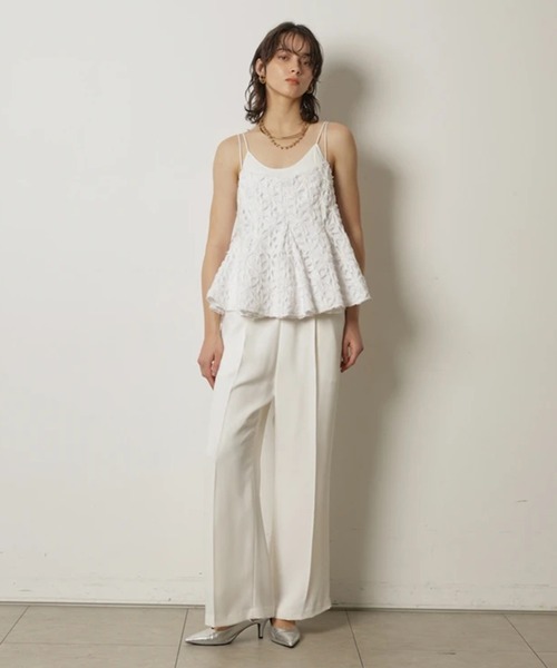 CADUNE（カデュネ）の「リボンレースキャミ（シャツ/ブラウス・レディース・ブラック/ホワイト・38）」の6枚目の写真