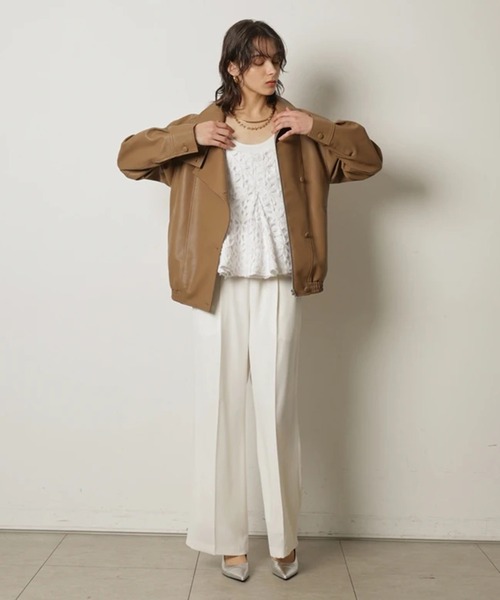 CADUNE（カデュネ）の「リボンレースキャミ（シャツ/ブラウス・レディース・ブラック/ホワイト・38）」の9枚目の写真