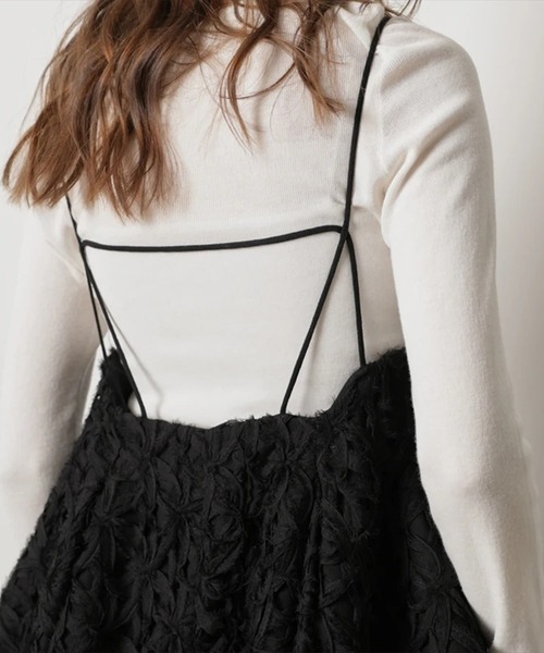 CADUNE（カデュネ）の「リボンレースキャミ（シャツ/ブラウス・レディース・ブラック/ホワイト・38）」の14枚目の写真
