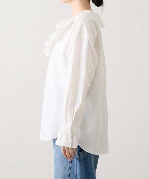 russet（ラシット）の「ラッフルシャツ（シャツ/ブラウス・レディース・ブラック/ホワイト・FREE）」の4枚目の写真