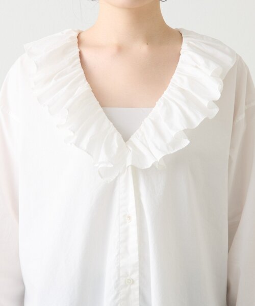 russet（ラシット）の「ラッフルシャツ（シャツ/ブラウス・レディース・ブラック/ホワイト・FREE）」の6枚目の写真