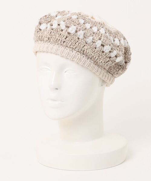 チャイハネ（チャイハネ）の「【チャイハネ】フラワナベレー帽（ハンチング/ベレー帽・レディース・ホワイト/ブラウン・FREE）」の7枚目の写真