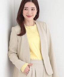 SHOO・LA・RUE（シューラルー）の「【洗濯機可/UV/SS-3L】すっきり好印象 ノーカラージャケット（ノーカラージャケット）」