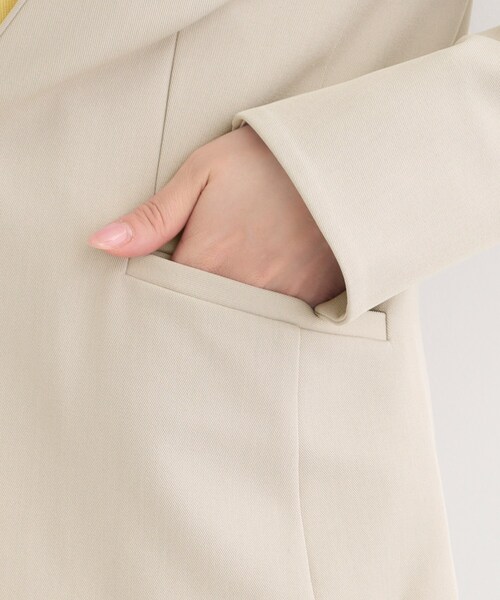 SHOO・LA・RUE（シューラルー）の「【セットアップ可/多機能/SS-3L】すっきりと好印象 カラーレスジャケット（ノーカラージャケット・レディース・ナチュラル/グレー/ネイビー・02/01/10/05/04/03）」の22枚目の写真
