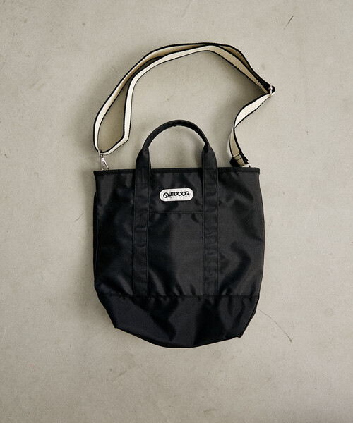 OUTDOOR PRODUCTS（アウトドアプロダクツ）の「OUTDOOR PRODUCTS/アウトドアプロダクツ ストライプ テープ 2WAY トートバッグ　限定展開（トートバッグ・レディース・その他9/ブラック・ONE SIZE）」の11枚目の写真