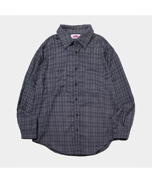SOMEPLACE MAN(サムプレイス・マン)の「オーバーサイズフォレストシティボーイグラデーションオーシャンチェックシャツ_2COLOR(シャツ/ブラウス・レディース・ブルー/ピンク・FREE)」の2枚目の写真