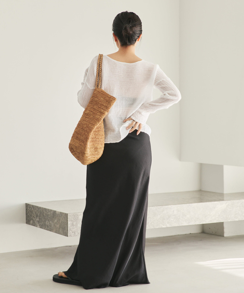 plage（プラージュ）の「LES ATELIERS FRANCAIS DE CONFECTION 別注 OPEN BTN 2WAY ブラウス（シャツ/ブラウス・レディース・ホワイト/アイボリー/ブラック・FREE）」の4枚目の写真