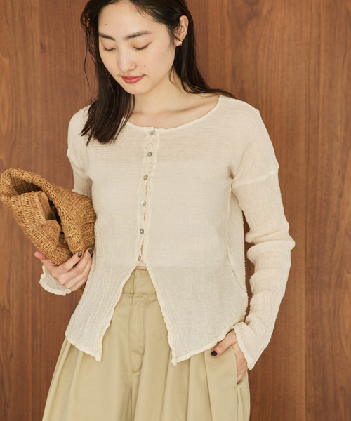 plage（プラージュ）の「LES ATELIERS FRANCAIS DE CONFECTION 別注 OPEN BTN 2WAY ブラウス（シャツ/ブラウス・レディース・ホワイト/アイボリー/ブラック・FREE）」の12枚目の写真