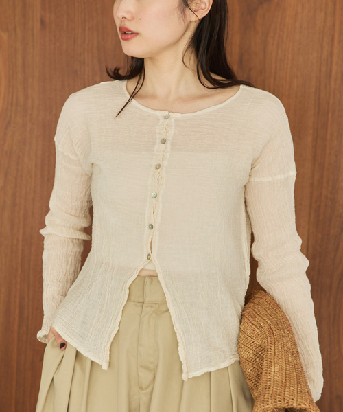 plage（プラージュ）の「LES ATELIERS FRANCAIS DE CONFECTION 別注 OPEN BTN 2WAY ブラウス（シャツ/ブラウス・レディース・ホワイト/アイボリー/ブラック・FREE）」の13枚目の写真