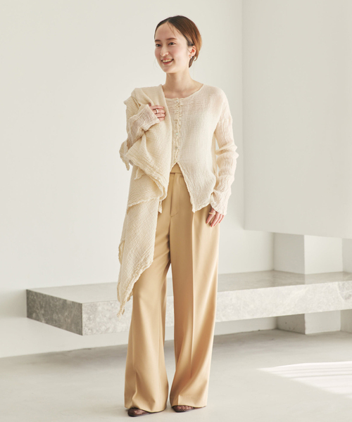 plage（プラージュ）の「LES ATELIERS FRANCAIS DE CONFECTION 別注 OPEN BTN 2WAY ブラウス（シャツ/ブラウス・レディース・ホワイト/アイボリー/ブラック・FREE）」の16枚目の写真