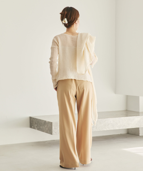 plage（プラージュ）の「LES ATELIERS FRANCAIS DE CONFECTION 別注 OPEN BTN 2WAY ブラウス（シャツ/ブラウス・レディース・ホワイト/アイボリー/ブラック・FREE）」の17枚目の写真