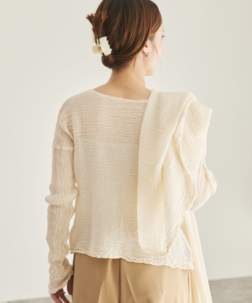 plage（プラージュ）の「LES ATELIERS FRANCAIS DE CONFECTION 別注 OPEN BTN 2WAY ブラウス（シャツ/ブラウス・レディース・ホワイト/アイボリー/ブラック・FREE）」の21枚目の写真