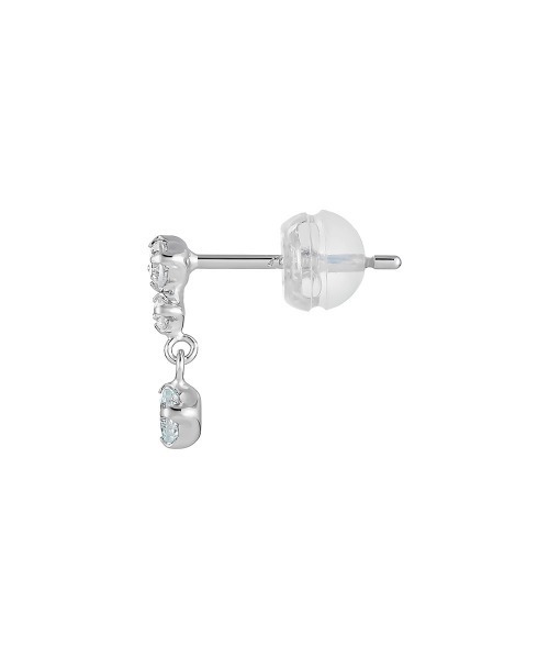 4℃（ヨンドシー）の「【3月誕生石】K10ホワイトゴールド アクアマリン 3石 ピアス（ピアス（両耳用）・レディース・ホワイトゴールド・FREE）」の2枚目の写真