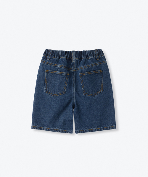 MUSINSA STANDARD KIDS（ムシンサスタンダードキッズ）の「ワンタックワイドデニムショーツ [ミディアムインディゴ]（その他パンツ・レディース・その他・150/130/140/100/110/120/160）」の3枚目の写真