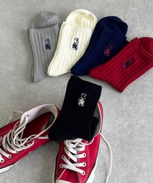 cepo（セポ）の「【BLUEDY / ブルーディ】クマ刺繍リブソックス（ソックス/靴下）」