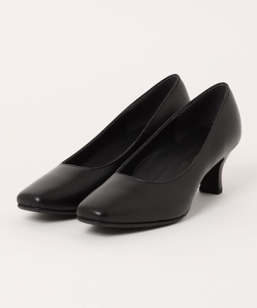 MELMO(メルモ)の「スクエアトゥプレーンパンプス(パンプス・レディース・ブラック・22.5cm/23.5cm/24.0cm/24.5cm/23.0cm)」の1枚目の写真
