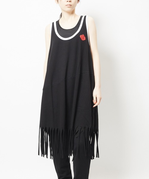 gomme(ゴム)の「フリンジワンピース(ワンピース・レディース・チャコールグレー/ブラック・MEDIUM)」の2枚目の写真