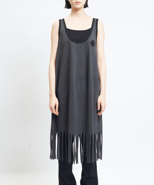 gomme(ゴム)の「フリンジワンピース(ワンピース・レディース・チャコールグレー/ブラック・MEDIUM)」の10枚目の写真