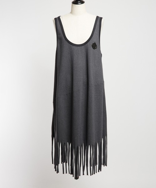 gomme(ゴム)の「フリンジワンピース(ワンピース・レディース・チャコールグレー/ブラック・MEDIUM)」の13枚目の写真