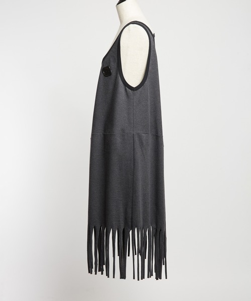 gomme(ゴム)の「フリンジワンピース(ワンピース・レディース・チャコールグレー/ブラック・MEDIUM)」の14枚目の写真