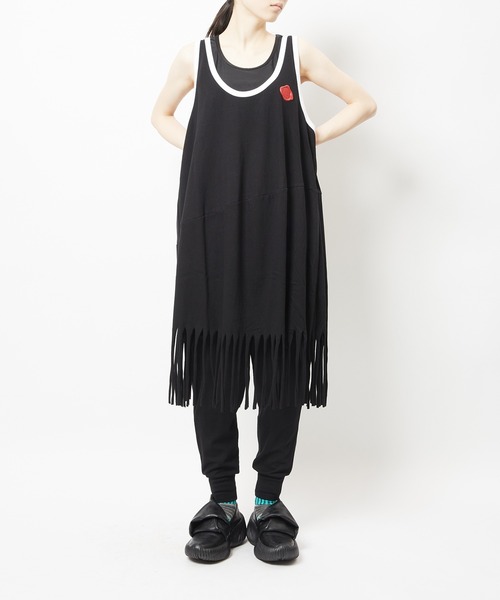 gomme(ゴム)の「フリンジワンピース(ワンピース・レディース・チャコールグレー/ブラック・MEDIUM)」の6枚目の写真