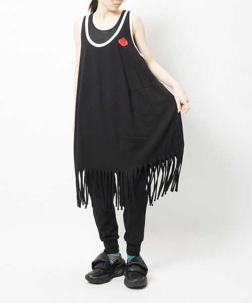gomme(ゴム)の「フリンジワンピース(ワンピース・レディース・チャコールグレー/ブラック・MEDIUM)」の8枚目の写真
