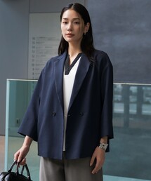 ドライアセテートスラブ 8分袖ジャケット