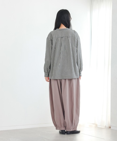 n'OrLABEL（ノアールレーベル）の「ギンガムチェックフリルブラウス（シャツ/ブラウス・レディース・ブラック/グリーン・1/2）」の13枚目の写真