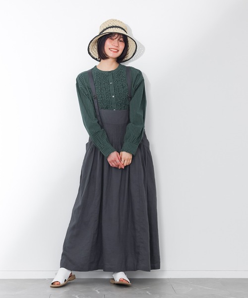 n'OrLABEL（ノアールレーベル）の「ギンガムチェックフリルブラウス（シャツ/ブラウス・レディース・ブラック/グリーン・1/2）」の16枚目の写真