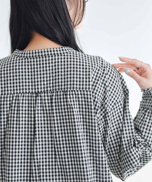 n'OrLABEL（ノアールレーベル）の「ギンガムチェックフリルブラウス（シャツ/ブラウス・レディース・ブラック/グリーン・1/2）」の21枚目の写真
