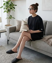 DISCUS（ディスカス）の「2026SS DISCUS ディスカス COOLMAX 吸水速乾 ミニワッフル ワンポイントロゴ刺繍 半袖Tシャツ×ハーフパンツ セットアップ 上下セット レデイ-ス メンズ（ルームウェア/パジャマ）」