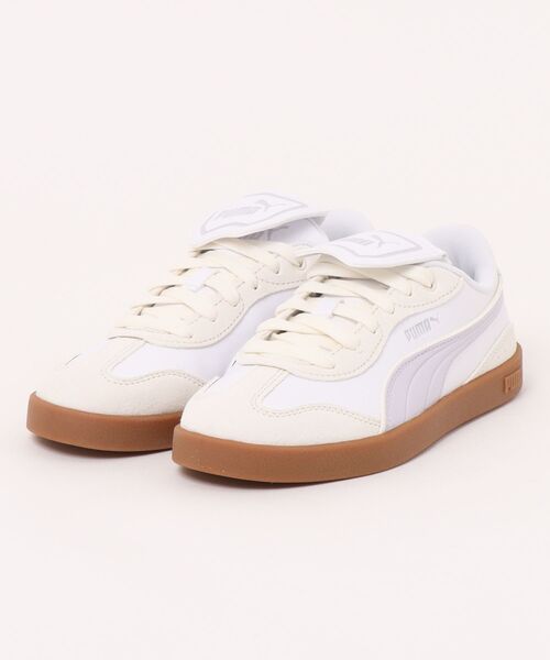 PUMA(プーマ)の「PUMA プーマ CLUB AZURA LS【折り返しタン取り外し可能/スペアレース付き】レディーススニーカー(クラブアズーラLS) 407405(スニーカー・レディース・ライトグレー/ホワイト・25.0cm/24.5cm/24.0cm/23.5cm/23.0cm/22.5cm)」の1枚目の写真