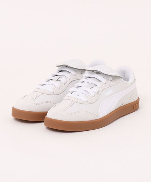 PUMA(プーマ)の「PUMA プーマ CLUB AZURA LS【折り返しタン取り外し可能/スペアレース付き】レディーススニーカー(クラブアズーラLS) 407405(スニーカー・レディース・ライトグレー/ホワイト・25.0cm/24.5cm/24.0cm/23.5cm/23.0cm/22.5cm)」の2枚目の写真
