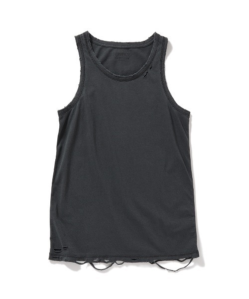 PERVERZE（パーバーズ）の「DISTRESS Regular Tank Top（タンクトップ・レディース・ホワイト/ブラック/カーキ/グレー・FREE）」の3枚目の写真