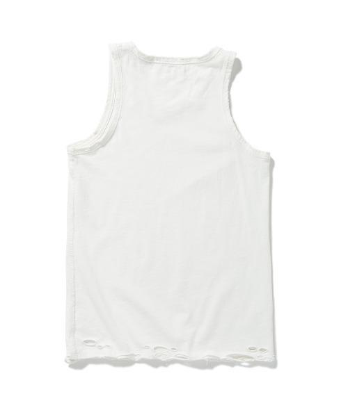 PERVERZE（パーバーズ）の「DISTRESS Regular Tank Top（タンクトップ・レディース・ホワイト/ブラック/カーキ/グレー・FREE）」の5枚目の写真