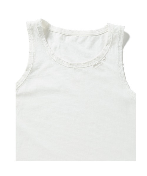 PERVERZE（パーバーズ）の「DISTRESS Regular Tank Top（タンクトップ・レディース・ホワイト/ブラック/カーキ/グレー・FREE）」の6枚目の写真