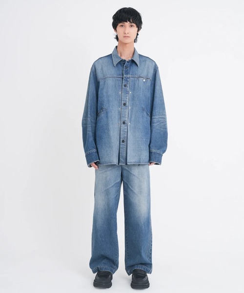 Tamme（タム）の「【TAMME/タム】DOUBLE KNEE DENIM PANTS（デニムパンツ・メンズ・インディゴブルー/ブラック・1/2）」の5枚目の写真