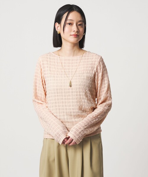 A DAY IN THE LIFE UNITED ARROWS(アデイインザライフユナイテッドアローズ)の「シャーリングボーダー クルーネックTシャツ <A DAY IN THE LIFE>(Tシャツ/カットソー・レディース・オフホワイト/ブラック/ライトピンク・FREE)」の3枚目の写真