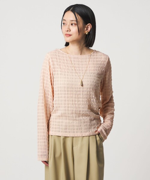 A DAY IN THE LIFE UNITED ARROWS(アデイインザライフユナイテッドアローズ)の「シャーリングボーダー クルーネックTシャツ <A DAY IN THE LIFE>(Tシャツ/カットソー・レディース・オフホワイト/ブラック/ライトピンク・FREE)」の10枚目の写真