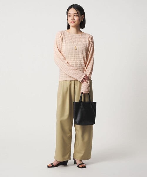 A DAY IN THE LIFE UNITED ARROWS(アデイインザライフユナイテッドアローズ)の「シャーリングボーダー クルーネックTシャツ <A DAY IN THE LIFE>(Tシャツ/カットソー・レディース・オフホワイト/ブラック/ライトピンク・FREE)」の11枚目の写真