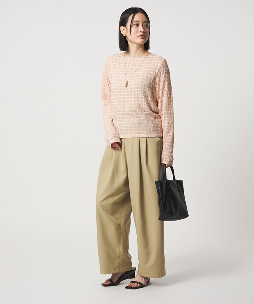 A DAY IN THE LIFE UNITED ARROWS(アデイインザライフユナイテッドアローズ)の「シャーリングボーダー クルーネックTシャツ <A DAY IN THE LIFE>(Tシャツ/カットソー・レディース・オフホワイト/ブラック/ライトピンク・FREE)」の12枚目の写真