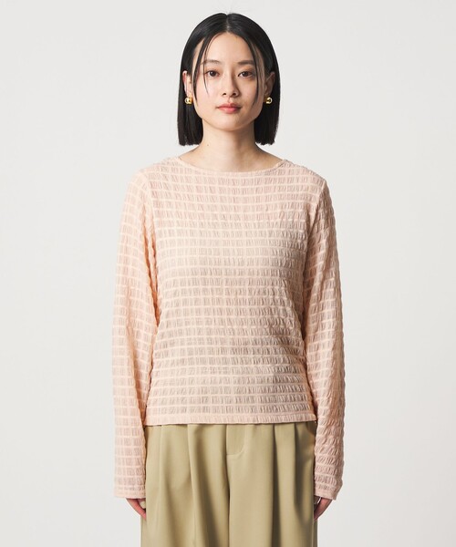 A DAY IN THE LIFE UNITED ARROWS(アデイインザライフユナイテッドアローズ)の「シャーリングボーダー クルーネックTシャツ <A DAY IN THE LIFE>(Tシャツ/カットソー・レディース・オフホワイト/ブラック/ライトピンク・FREE)」の13枚目の写真