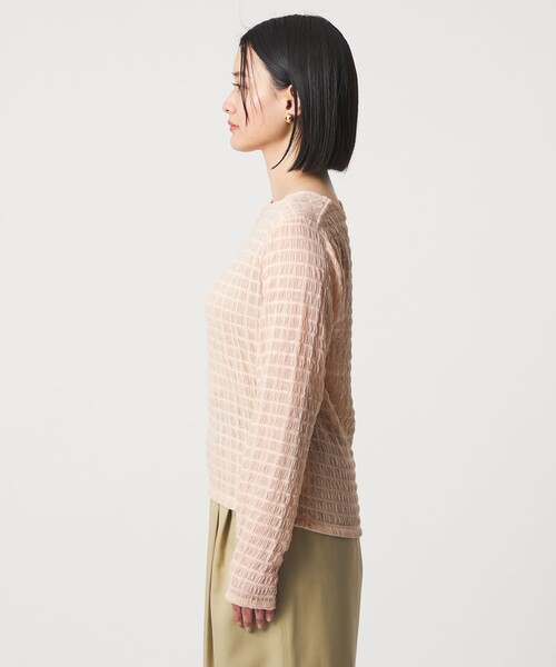 A DAY IN THE LIFE UNITED ARROWS(アデイインザライフユナイテッドアローズ)の「シャーリングボーダー クルーネックTシャツ <A DAY IN THE LIFE>(Tシャツ/カットソー・レディース・オフホワイト/ブラック/ライトピンク・FREE)」の14枚目の写真
