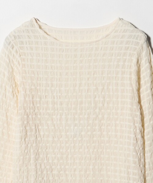 A DAY IN THE LIFE UNITED ARROWS(アデイインザライフユナイテッドアローズ)の「シャーリングボーダー クルーネックTシャツ <A DAY IN THE LIFE>(Tシャツ/カットソー・レディース・オフホワイト/ブラック/ライトピンク・FREE)」の5枚目の写真