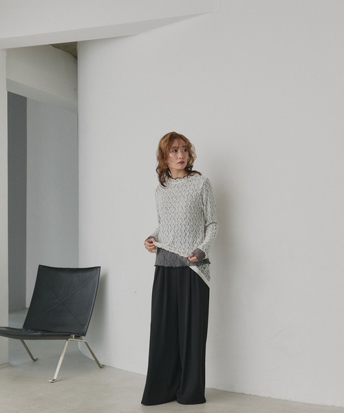 ad thie（アドティエ）の「リバーシブル プチハイネック レーストップス（Tシャツ/カットソー・レディース・ネイビー系/グレー系/ピンク系/ブラック系・FREE）」の12枚目の写真