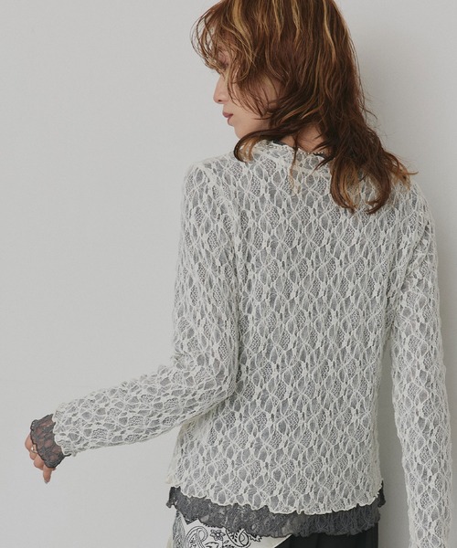 ad thie（アドティエ）の「リバーシブル プチハイネック レーストップス（Tシャツ/カットソー・レディース・ネイビー系/グレー系/ピンク系/ブラック系・FREE）」の16枚目の写真