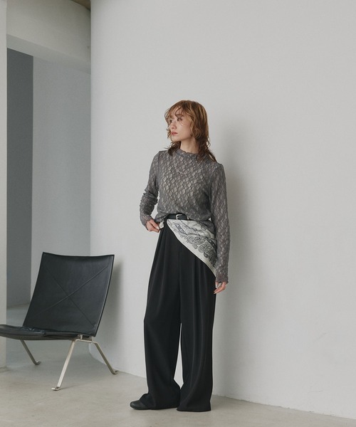 ad thie（アドティエ）の「リバーシブル プチハイネック レーストップス（Tシャツ/カットソー・レディース・ネイビー系/グレー系/ピンク系/ブラック系・FREE）」の17枚目の写真