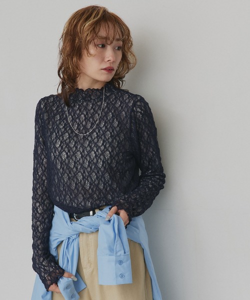 ad thie（アドティエ）の「リバーシブル プチハイネック レーストップス（Tシャツ/カットソー・レディース・ネイビー系/グレー系/ピンク系/ブラック系・FREE）」の22枚目の写真